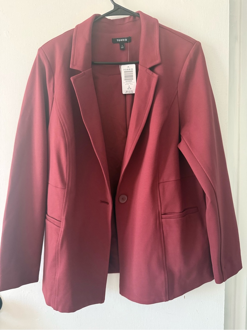 torrid Wine-Colored Single-Button Blazer